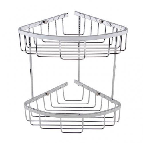 Corner Shower Storage Basket Chrome (Large - 2 Tier)