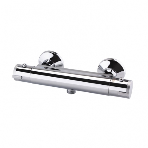 ABS Round Thermostatic Bar Valve - Bottom Outlet - Chrome