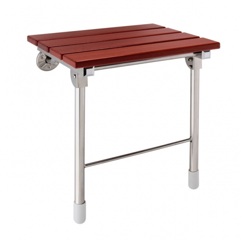 Wood Effect Folding Shower Seat with Legs