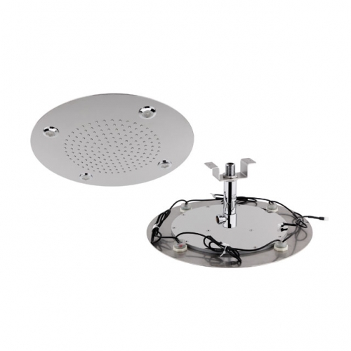 Round 350mm Chrome Plated Stainless Steel Ceiling Mounted LED Illuminated Rainshower