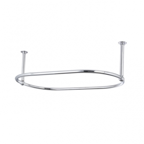 Traditional 1500 x 700mm Chrome Oval Shower Curtain Rail (Diameter of tube 30mm)