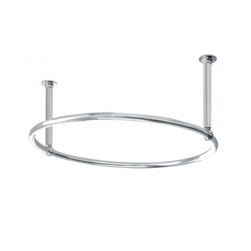 Traditional 820mm Chrome Double Support Circular Shower Curtain Rail