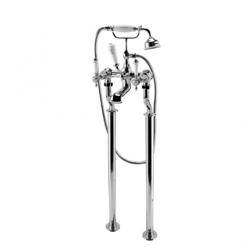 Traditional Lever Floor Mounted Whole Brass Freestanding Bath Shower Mixer With un-extension leg