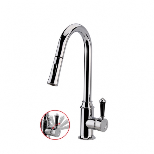 New Traditional Whole Brass Kitchen Tap With Pull-Out Design