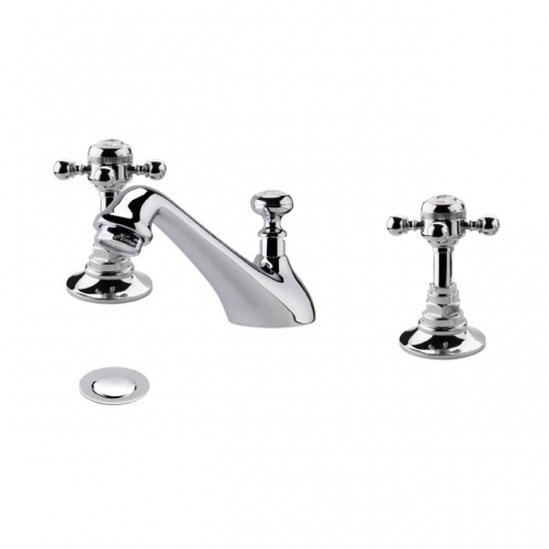 Traditional 3 Holes Whole Brass Basin Tap With Brass Pop-up Waste