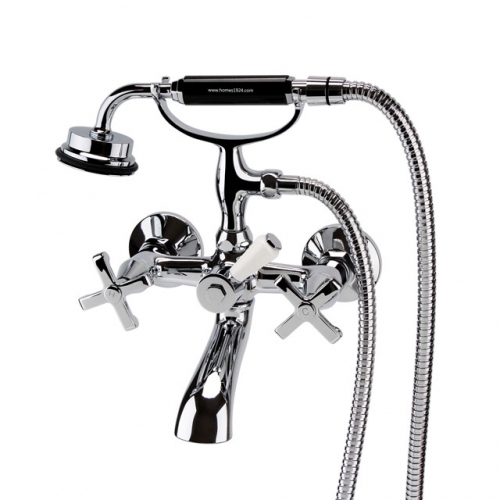 New Traditional Wall Mounted Bath Tap With Shower Wholes Brass Tap With Cross Handle-CP