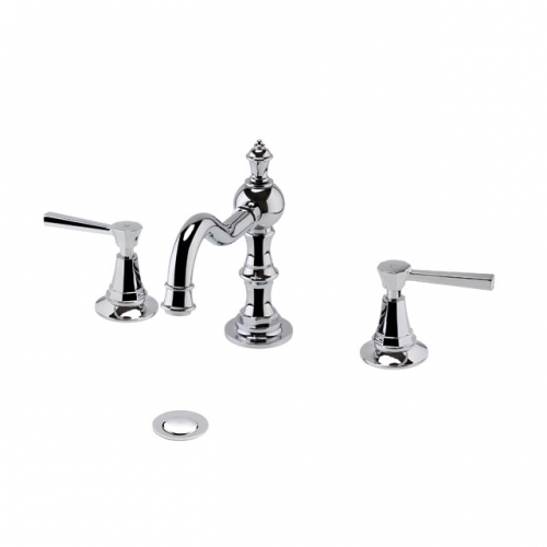Traditional 3 Holes  Whole Brass Tap With Pop-up Waste Lever Handle -CP