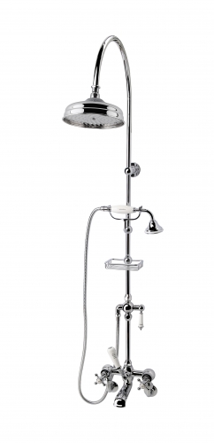 Traditional Wall Mounted Whole Brass Bath Tap With Shower And Handset