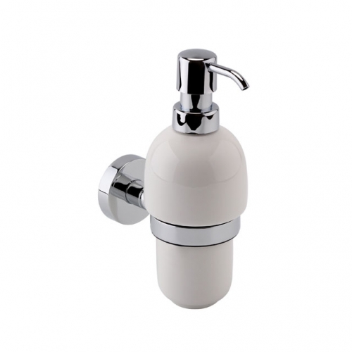 Ceramic Wall Mounted Soap Dispenser with Holder