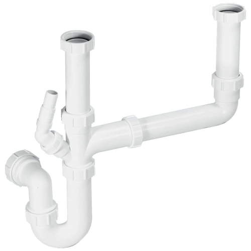 2.0 Bowl Kitchen Sink Plumbing Kit with 1 Nozzle