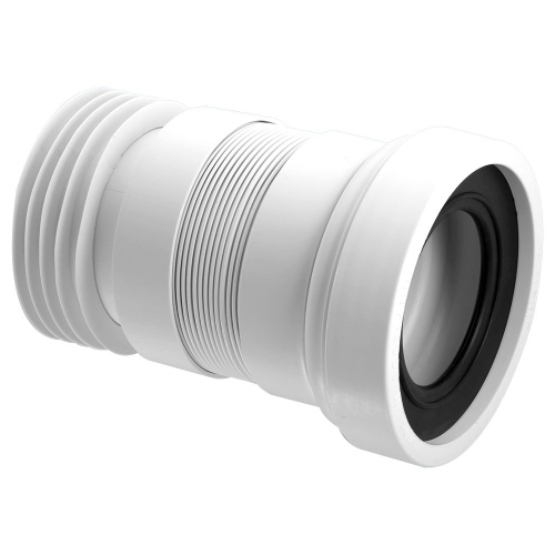 Straight Flexible WC Pan Connector - Length 100-160mm