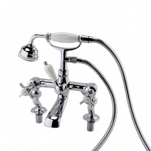 Luxury  3/4 Inch Cranked Bath Shower Mixer - Chrome