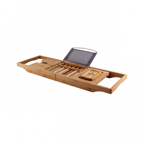 Wooden Bamboo Bath Caddy Tray Bathtub Rack Shelf Storage Wine Tablet Holder