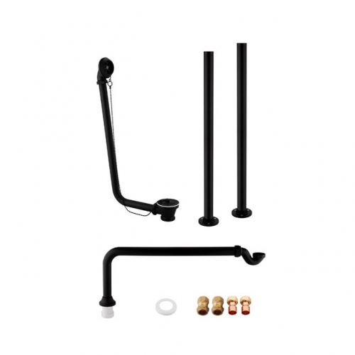 Bath Waste Trap And Fixed Height Stand Pipes Pack-Matt Black