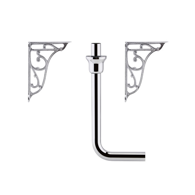 Low Level Flush Pipe With Bracket Chromed