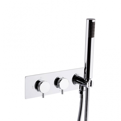 Round Industrial Wall Mounted Thermostatic Shower Valve with Handset