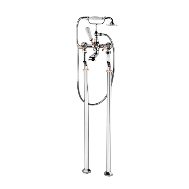 Freestanding Bathtub shower mixer Chrome&rose gold