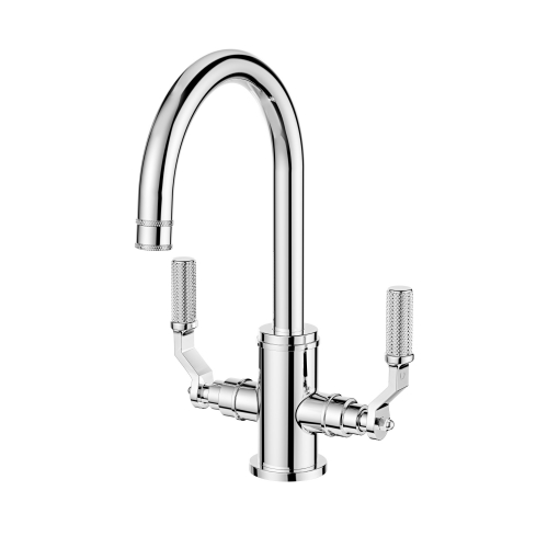 Luxuriously Industrial Style Two handles kitchen brass mixed tap