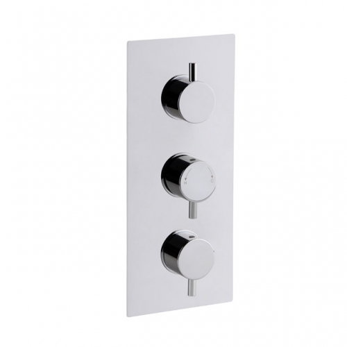 Triple Concealed Thermostatic Valve Round Handles-Two Outs