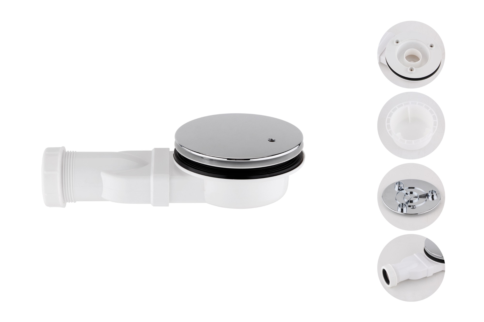 Slimline Wastes With Simile Chrome 114mm ABS Cap For 40mm Pipe