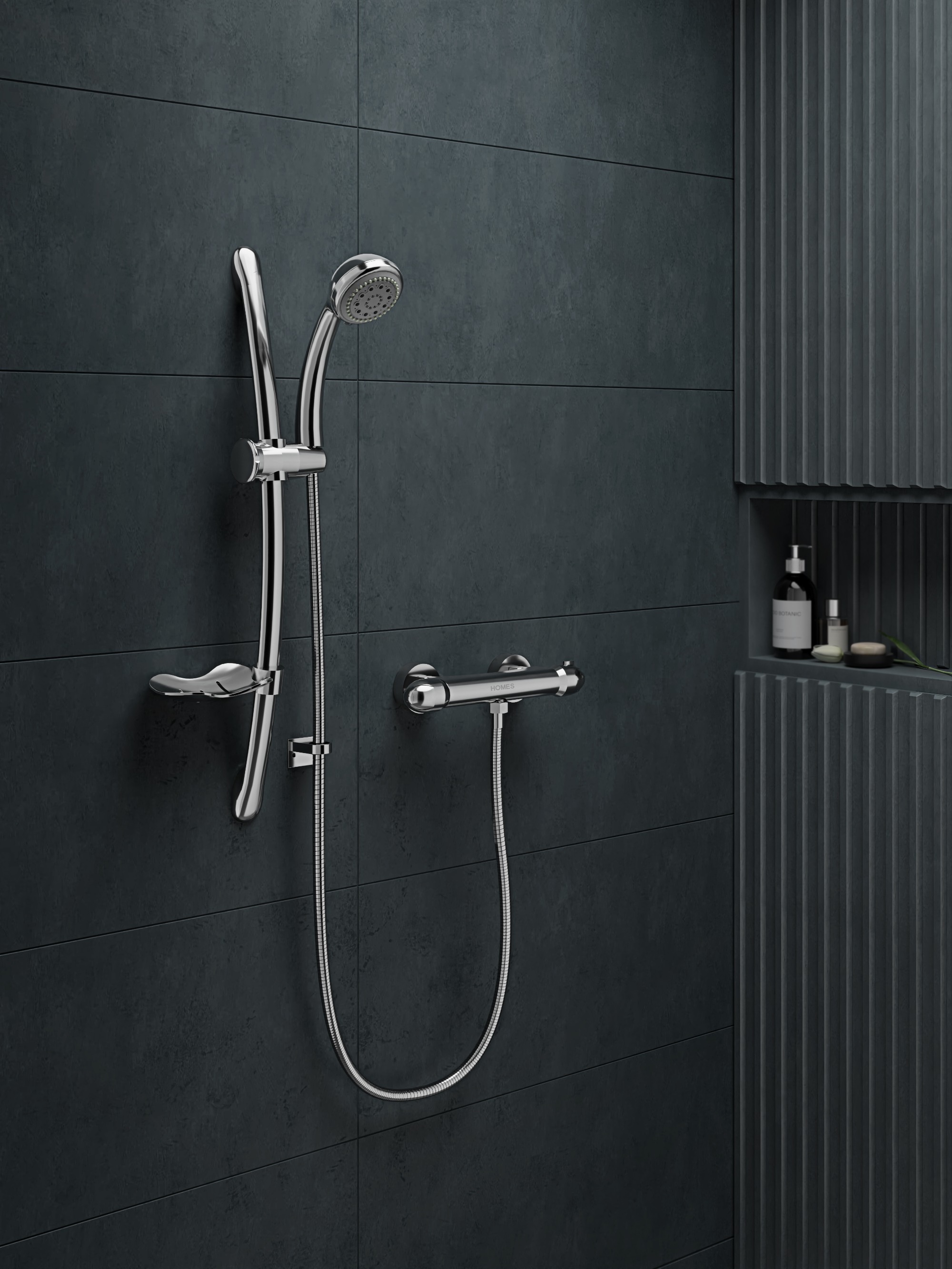 Curved Slide Rail Kit+Thermostatic Bar Valve